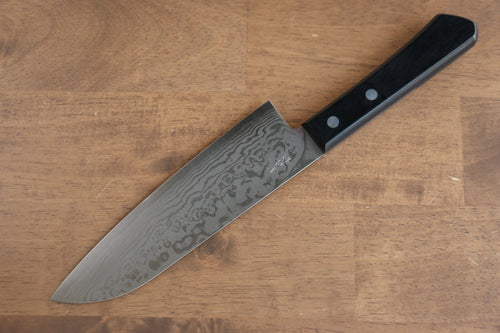 Nao Yamamoto VG10 Damasco Santoku  170mm Mango de Madera de Pakka Negra - Japanny-SP