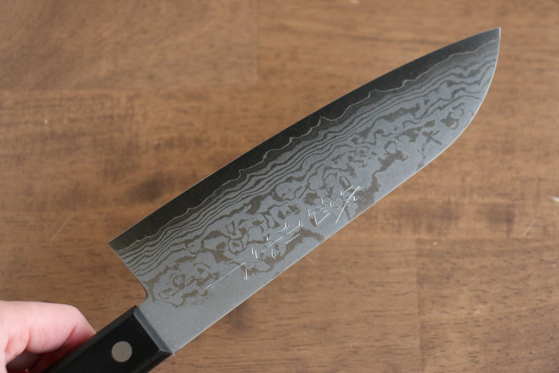 Nao Yamamoto VG10 Damasco Santoku  170mm Mango de Madera de Pakka Negra - Japanny-SP