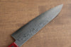 Nao Yamamoto VG10 Damasco Gyuto  180mm Mango de Madera de pakka roja - Japanny-SP