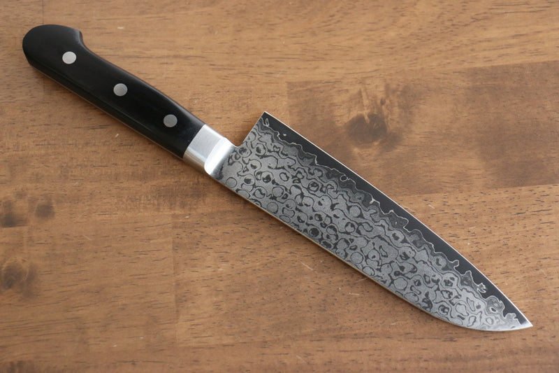 Seisuke VG10 Damasco de 8 Capas Terminado Migaki Santoku  165mm Mango de Madera de Pakka Negra - Japanny-SP