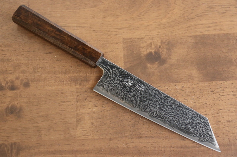 Seisuke Nami AUS10 Damasco con Terminado de Espejo Bunka 180mm Mango de Roble - Japanny-SP