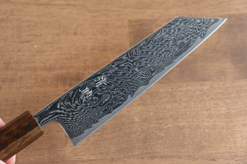 Seisuke Nami AUS10 Damasco con Terminado de Espejo Bunka  180mm Mango de Roble - Japanny-SP