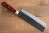 Seisuke Kuronashi Super Azul Nashiji Kurouchi Nakiri  165mm Mango de Madera de pakka roja - Japanny-SP