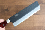 Seisuke Kuronashi Super Azul Nashiji Kurouchi Nakiri  165mm Mango de Madera de pakka roja - Japanny-SP