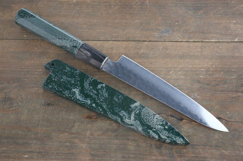 Sakai Takayuki VG10 de 33 Capas Damasco Martillado Petty-Utilitario  150mm Mango de Laquerado verde - Japanny-SP