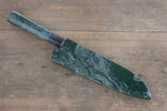 Sakai Takayuki VG10 de 33 Capas Damasco Martillado Santoku  170mm Mango de Laquerado verde - Japanny-SP