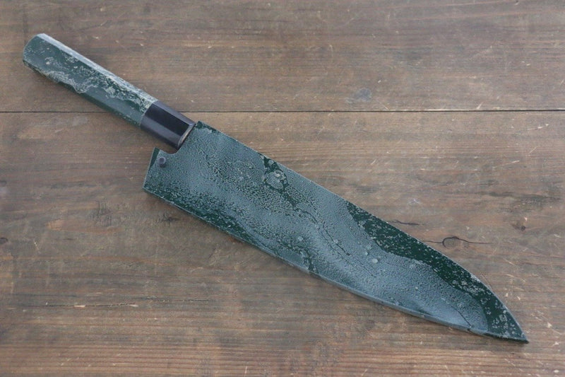 Sakai Takayuki VG10 de 33 Capas Damasco Martillado Gyuto  210mm Mango de Laquerado verde - Japanny-SP