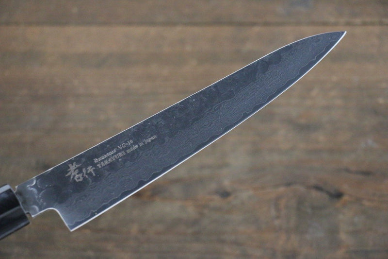 Sakai Takayuki VG10 Damasco de 33 Capas Martillado Petty-Utilitario  150mm Mango de Laquerado con puntos plateados Con funda - Japanny-SP