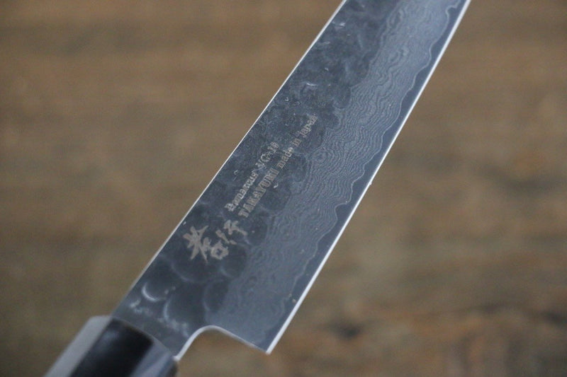 Sakai Takayuki VG10 Damasco de 33 Capas Martillado Petty-Utilitario  150mm Mango de Laquerado con puntos plateados Con funda - Japanny-SP