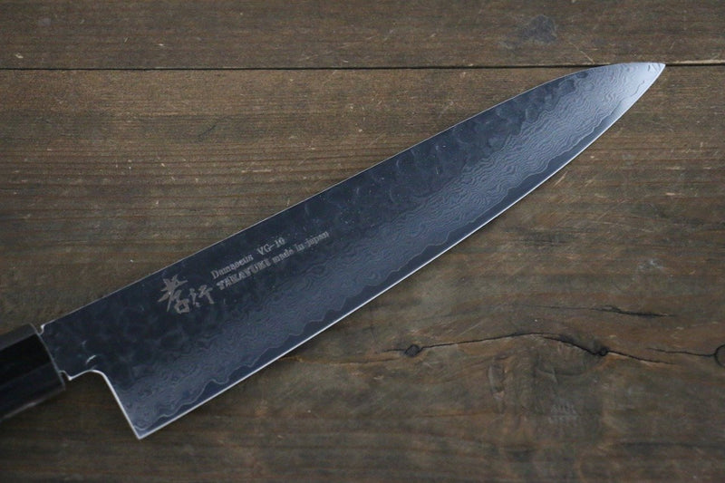 Sakai Takayuki VG10 Damasco de 33 Capas Martillado Gyuto  210mm Mango de Laquerado con puntos plateados Con funda - Japanny-SP