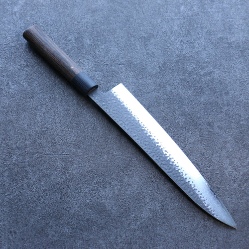 Shizu Gen VG10 Martillado Terminado Negro Gyuto  240mm Mango de Madera de Pakka Cafe - Japanny-SP