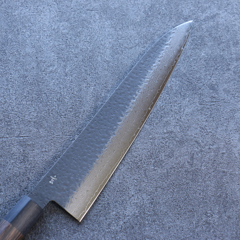 Shizu Gen VG10 Martillado Terminado Negro Gyuto  240mm Mango de Madera de Pakka Cafe - Japanny-SP