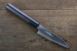 Takayuki Iwai Acero Azul No.2 Damasco Petty-Utilitario  110mm Mango de Shitan - Japanny-SP