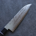 Seisuke AUS10 Espejo Cruzado Santoku 180mm Mango de Madera de Pakka Negra - Japanny-SP