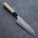 Kikuzuki Acero Blanco No.2 Nashiji Santoku  180mm Mango de Magnolia - Japanny-SP