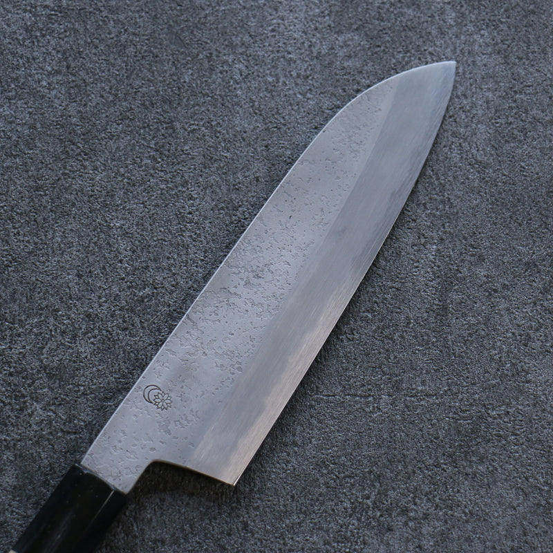 Kikuzuki Acero Blanco No.2 Nashiji Santoku  180mm Mango de Magnolia - Japanny-SP