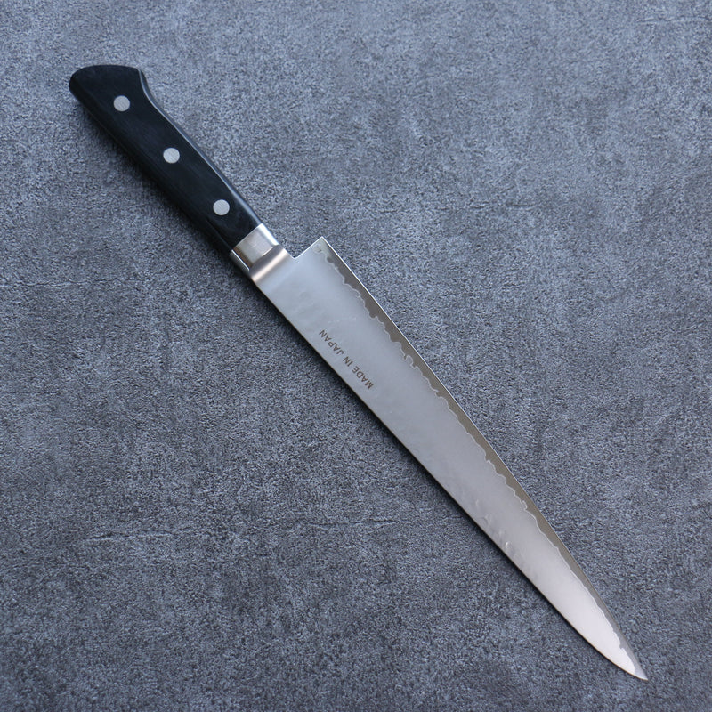 Seisuke VG5 Martillado Kasumitogi Sujihiki  240mm Mango de Madera de Pakka Negra - Japanny-SP