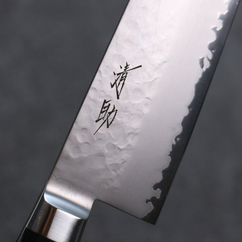 Seisuke VG5 Martillado Kasumitogi Kiritsuke Santoku  190mm Mango de Madera de Pakka Negra - Japanny-SP