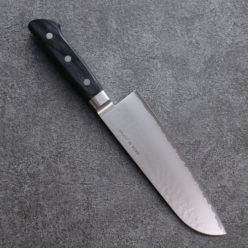 Seisuke VG5 Martillado Kasumitogi Santoku  175mm Mango de Madera de Pakka Negra - Japanny-SP