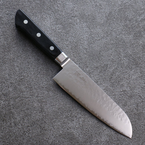 Seisuke VG5 Martillado Kasumitogi Santoku  160mm Mango de Madera de Pakka Negra - Japanny-SP