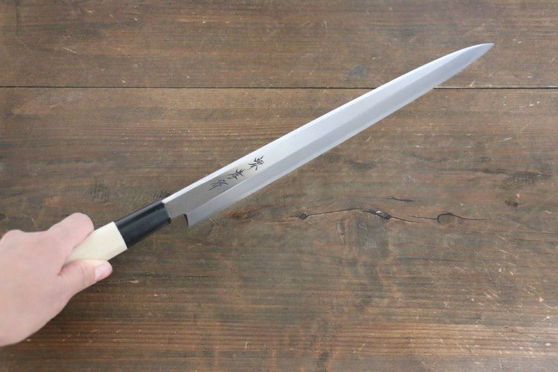 Sakai Takayuki Kasumitogi Acero Blanco Yanagiba Cuchillo Japones Mango de Magnolia - Japanny-SP