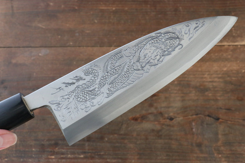 Sakai Takayuki Kasumitogi White Steel Ittouryumon engraving Deba - Japanny-SP