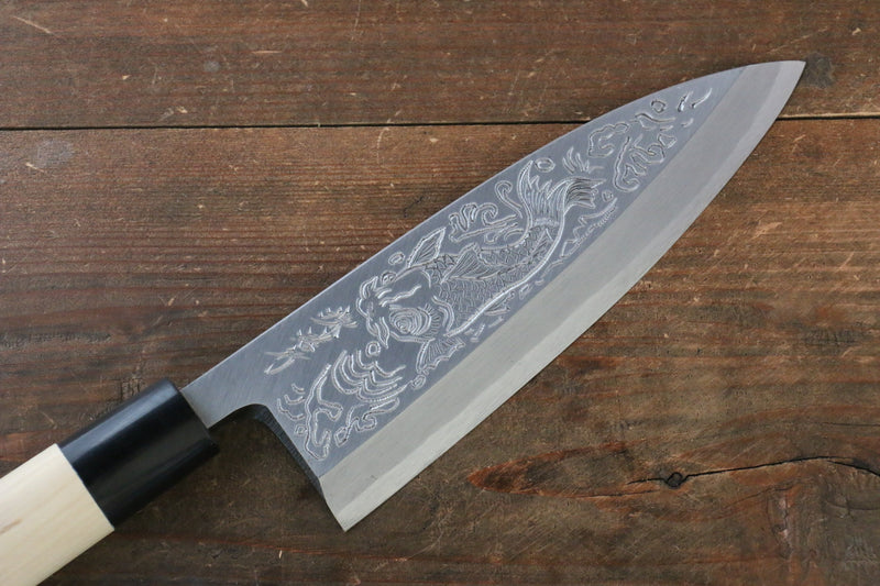 Sakai Takayuki Kasumitogi White Steel Sojyonokoi engraving Deba - Japanny-SP