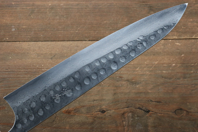 Seisuke [Para zurdos] Acero Azul No.2 Martillado Damasco Gyuto  240mm Mango de Shitan - Japanny-SP