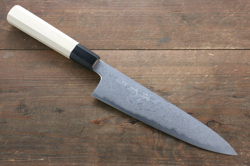 Sakai Kikumori Acero Azul No.1 Damasco Gyuto  210mm Mango de Magnolia - Japanny-SP