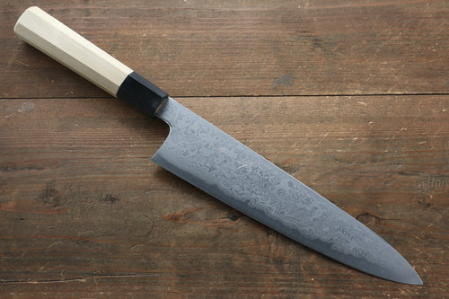 Sakai Kikumori Acero Azul No.1 Damasco Gyuto  240mm Mango de Magnolia - Japanny-SP