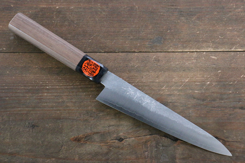 Shigeki Tanaka Acero de Plata No.3 Nashiji Petty-Utilitario  150mm Mango de Nogal - Japanny-SP