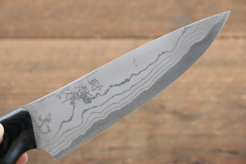 Kazuo Nomura Acero Blanco No.2 Damasco Gyuto  120mm Mango de Micarta - Japanny-SP