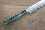 Sakai Takayuki AUS10 Damasco de 45 Capas Martillado Sujihiki  240mm Mango de Laquerado verde Con funda - Japanny-SP