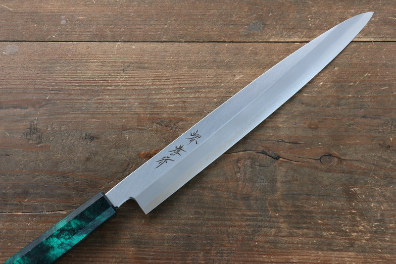 Sakai Takayuki Nanairo INOX Molibdeno Yanagiba  270mm Mango de Resina ABS (Caparazon de tortuga verde) - Japanny-SP