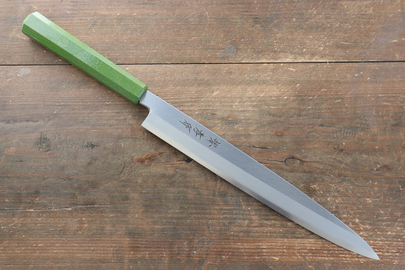 Sakai Takayuki Nanairo INOX Molibdeno Yanagiba  270mm Mango de Resina ABS (Perla verde) - Japanny-SP