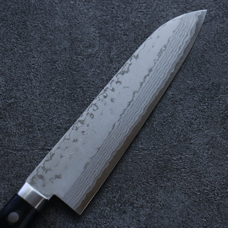 Kunihira Sairyu VG10 Damasco Gyuto  170mm Mango de azul marino de pakka negra - Japanny-SP