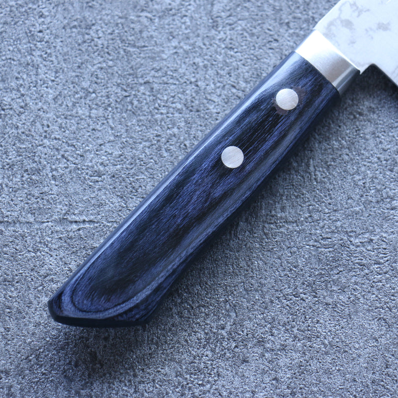 Kunihira Sairyu VG10 Damasco Gyuto  170mm Mango de azul marino de pakka negra - Japanny-SP