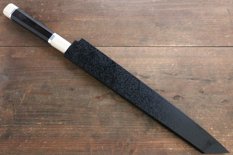 Sakai Takayuki Acero de Plata No.3 Damasco Kiritsuke Yanagiba  300mm Mango de Ebano con anillo Con funda - Japanny-SP