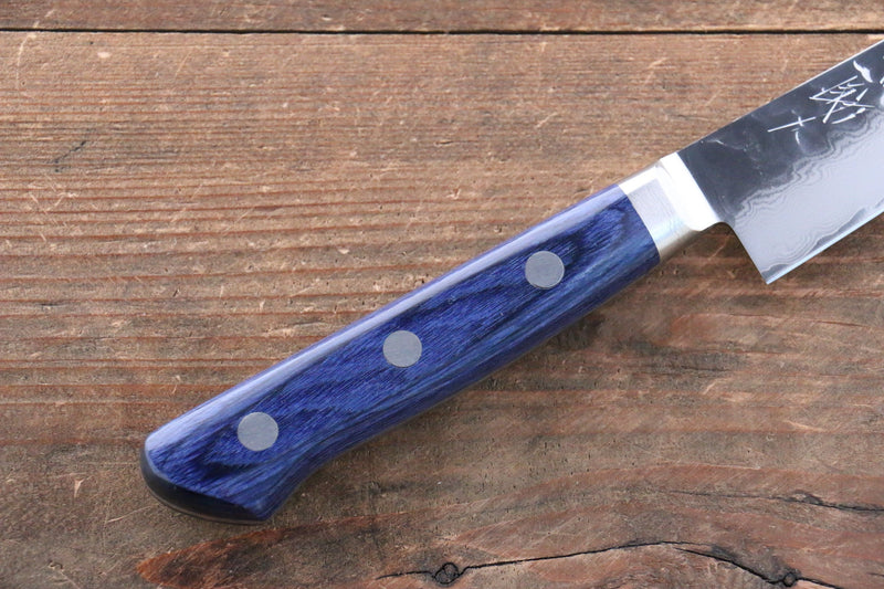 Seisuke Seiun VG10 de 33 Capas Damasco Petty-Utilitario  135mm Mango de Madera de pakka azul  con Funda - Japanny-SP