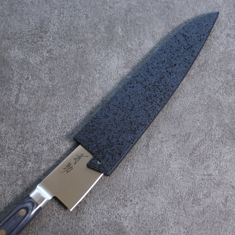 Seisuke Seiten Molibdeno Gyuto Cuchillo Japones 210mm Mango de azul marino de pakka negra  con Funda - Japanny-SP