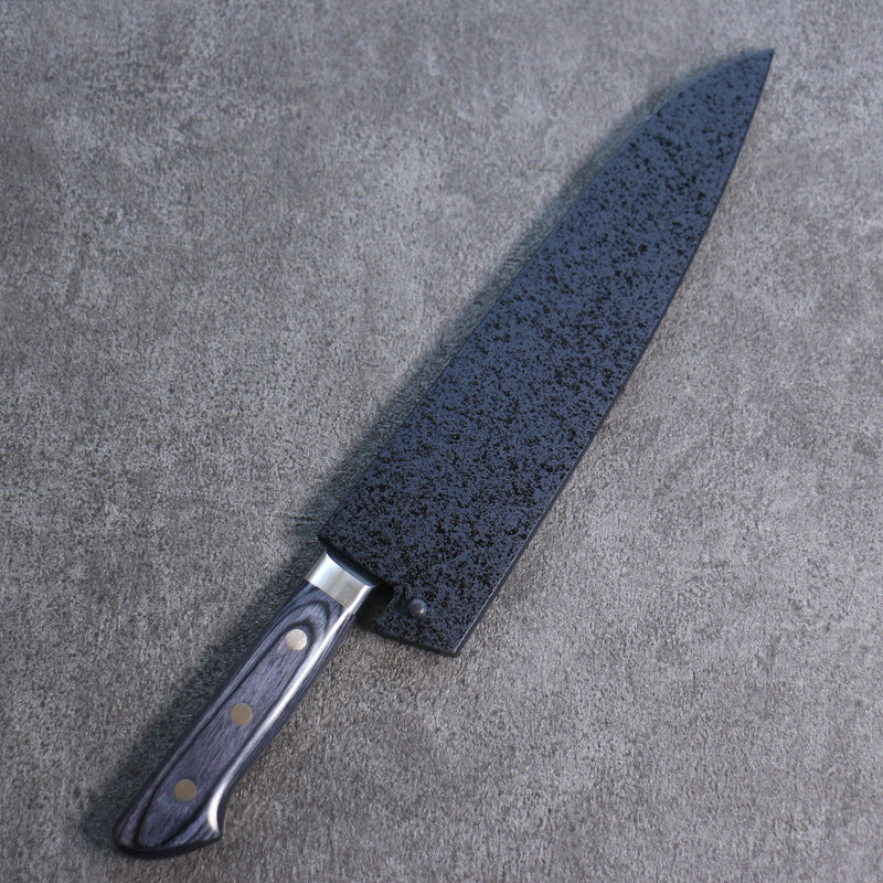 Seisuke Seiten Molibdeno Gyuto Cuchillo Japones 210mm Mango de azul marino de pakka negra  con Funda - Japanny-SP