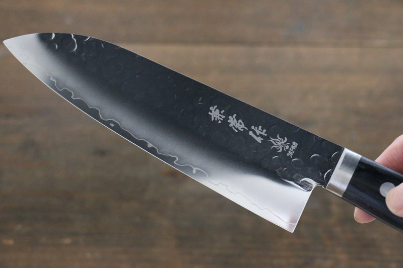 Kanetsune VG1 Martillado Santoku  165mm Mango de Madera de pakka - Japanny-SP