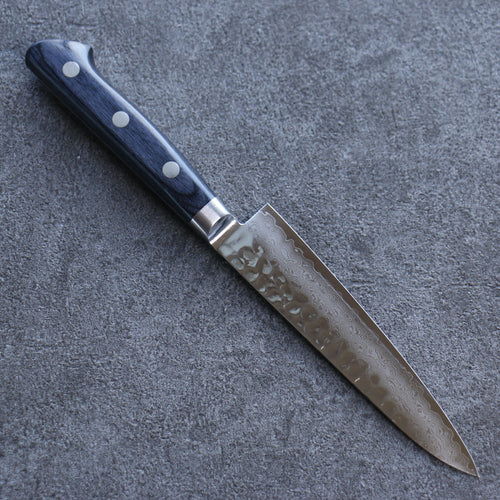 Seisuke Seiun VG10 de 33 Capas Damasco Petty-Utilitario Cuchillo Japones 135mm Mango de azul marino de pakka negra  con Funda - Japanny-SP