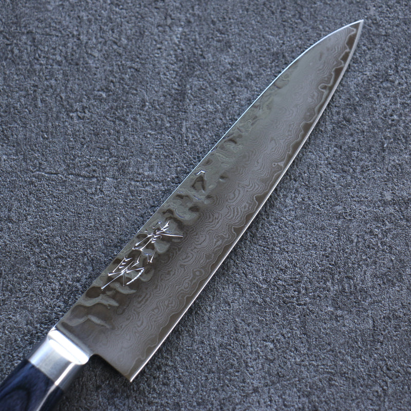 Seisuke Seiun VG10 de 33 Capas Damasco Petty-Utilitario Cuchillo Japones 135mm Mango de azul marino de pakka negra  con Funda - Japanny-SP