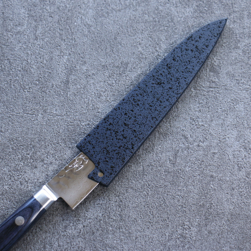 Seisuke Seiun VG10 de 33 Capas Damasco Petty-Utilitario Cuchillo Japones 135mm Mango de azul marino de pakka negra  con Funda - Japanny-SP