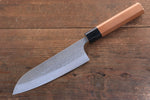 Nao Yamamoto SRS13 Damasco Negro Santoku  165mm Mango de Cerezos Floreciendo - Japanny-SP