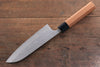 Nao Yamamoto SRS13 Damasco Negro Santoku  165mm Mango de Cerezos Floreciendo - Japanny-SP