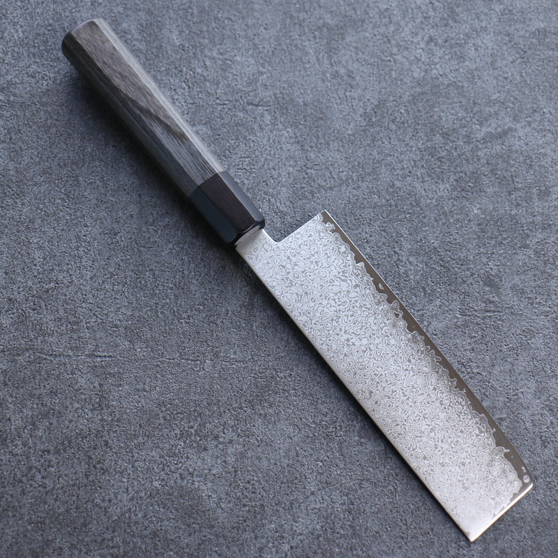 Seisuke VG10 Damasco Nakiri Cuchillo Japones 180mm Mango de Madera de Pakka Gris - Japanny-SP