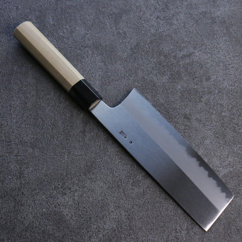 Kikuzuki Acero Blanco No.2 Kasumitogi Nakiri Cuchillo Japones 180mm Mango de Magnolia - Japanny-SP