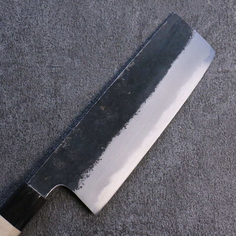 Kikuzuki Acero Blanco No.2 Terminado Negro Nakiri Cuchillo Japones 180mm Mango de Magnolia - Japanny-SP